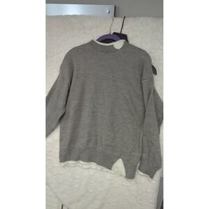 Gray‎ Knit Layered Crew Neck Long Sleeve Comfy Casual Sweater